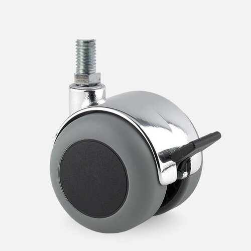 PPTP chrome wiel 50mm bout M6x25 met rem 