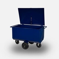 thumb-HUMMER voerwagen 275 liter met deksel dubbel zwenkwiel-1