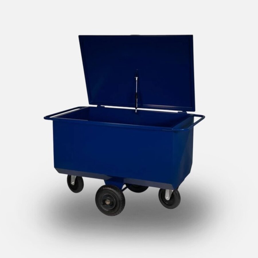 HUMMER voerwagen 275 liter met deksel dubbel zwenkwiel-1