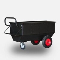 thumb-Voerwagen Premium black 350 liter met dubbele deksel-1
