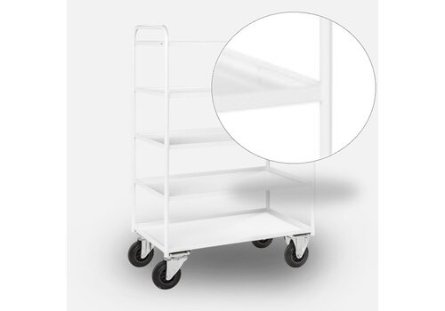 KOGA Schappenwagen wit met opstaande rand plateau's 
