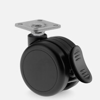 PAROL wiel 65mm plaat 38x38mm met rem