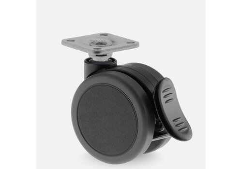 PATPROL wiel 65mm plaat 42x42mm met rem 