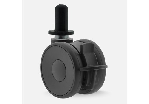 PAPU HIGH wiel 75mm plug rond kunststof 13mm met rem 