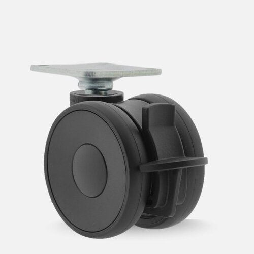 PAPU HIGH wiel 75mm plaat 38x38mm met rem 