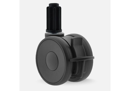 PAPU HIGH wiel 75mm plug rond 18mm met rem  PAPU HIGH wiel 75mm plug rond 18mm met rem