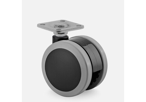 PAPU black wiel 75mm plaat 38x38mm 
