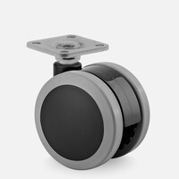 PAPU black wiel 75mm plaat 42x42mm