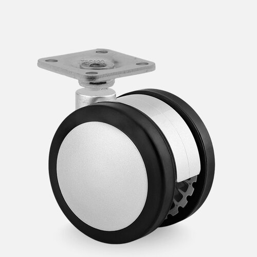 PAPU silver wiel 75mm plaat 42x42mm 