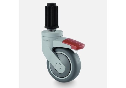 SYTP afdekkap wiel 75mm plug 19mm met rem 