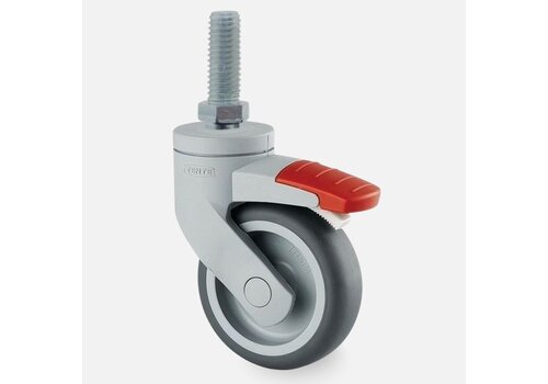 SYTP wiel 75mm bout M10x25 met rem  SYTP wiel 75mm bout M10x25 met rem