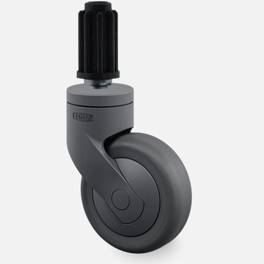 SYTP zwart afdekkap wiel 75mm plug rond 19mm-1