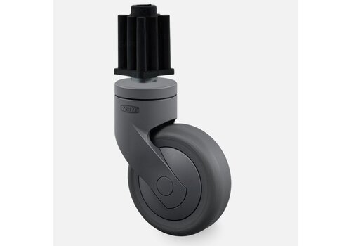 SYTP zwart afdekkap wiel 75mm plug vierkant 26mm 