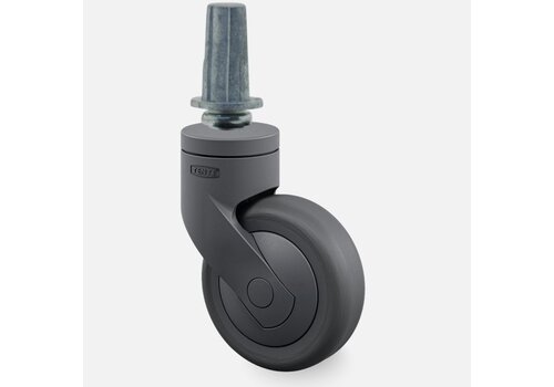 SYTP zwart afdekkap wiel 75mm plug rond staal 13mm 