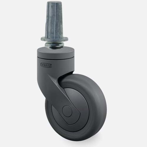 SYTP zwart afdekkap wiel 75mm plug rond staal 13mm 