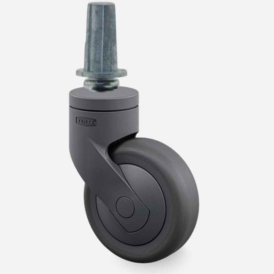 SYTP zwart afdekkap wiel 75mm plug rond staal 13mm-1