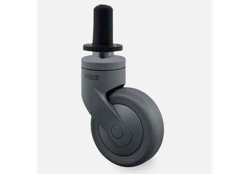 SYTP zwart afdekkap wiel 75mm plug rond kunststof 13mm 