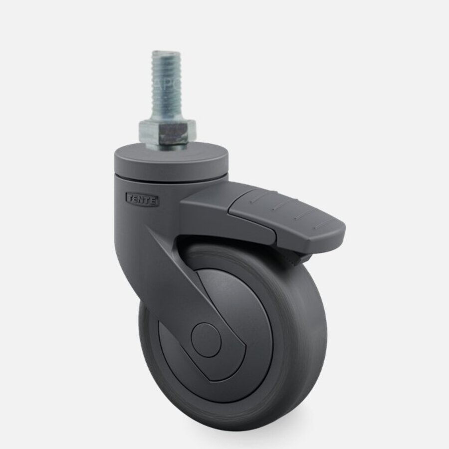 SYTP zwart afdekkap wiel 75mm bout M10x15 met rem-1