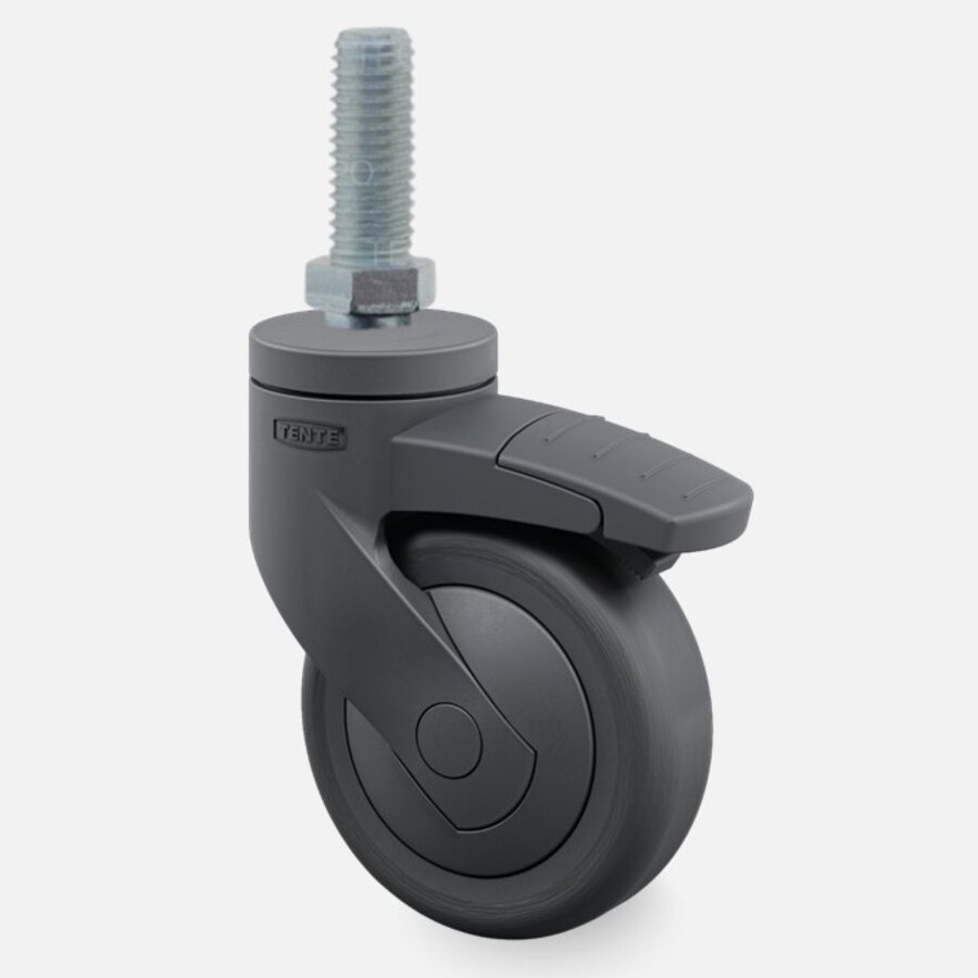 SYTP zwart afdekkap wiel 75mm bout M10x25 met rem-1