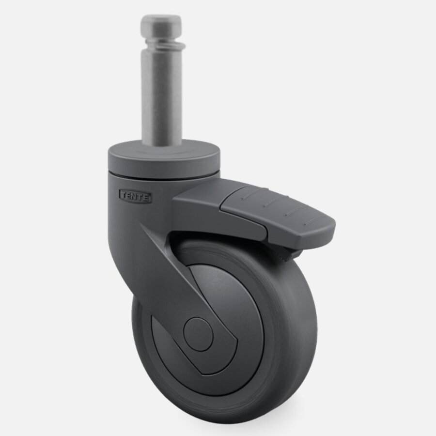 SYTP zwart afdekkap wiel 75mm stift 10mm (30) met rem-1