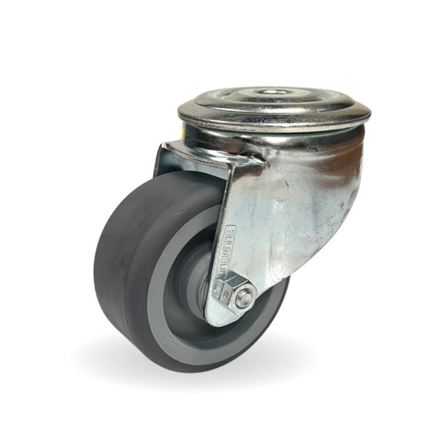 Zwenkwiel nylon 3NOP grijs 80mm boutgat-1