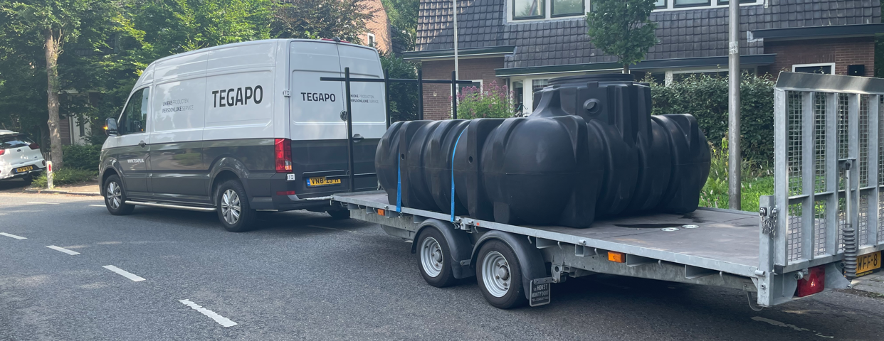 TEGAPO levert en transporteert GRAF ondergrondse watertanks