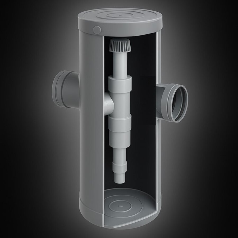 Zandvanger aansluiting 110mm inlaat - 125mm uitlaat-1