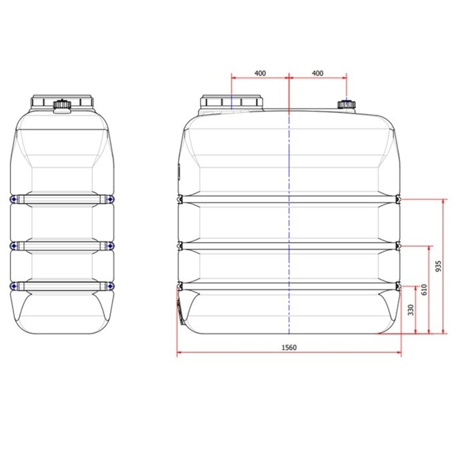 DEHOUST PE opslagtank 1500 liter DF wit-2
