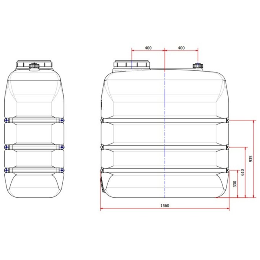 DEHOUST PE opslagtank 1500 liter DF zwart-2