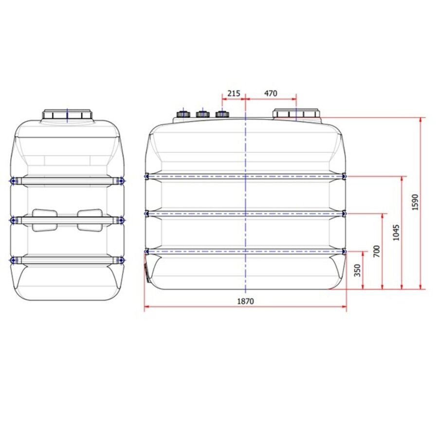 DEHOUST PE opslagtank 2500 liter DF zwart-2