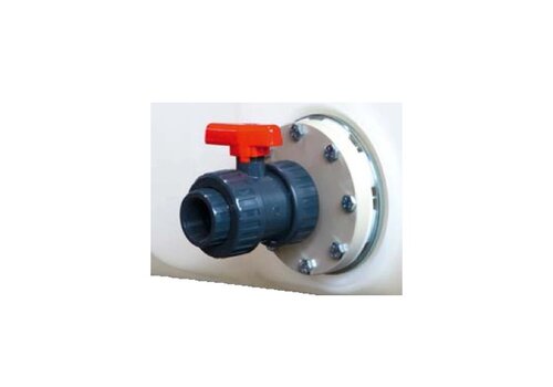DEHOUST afsluitkraan met flens DF tanks met 1 1/2" draad 