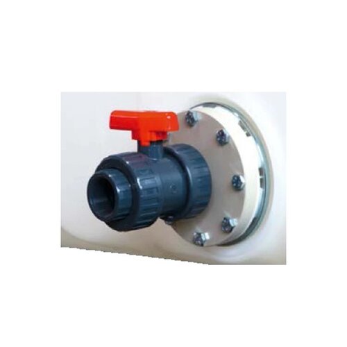 DEHOUST afsluitkraan met flens DF tanks met 1 1/2" draad 