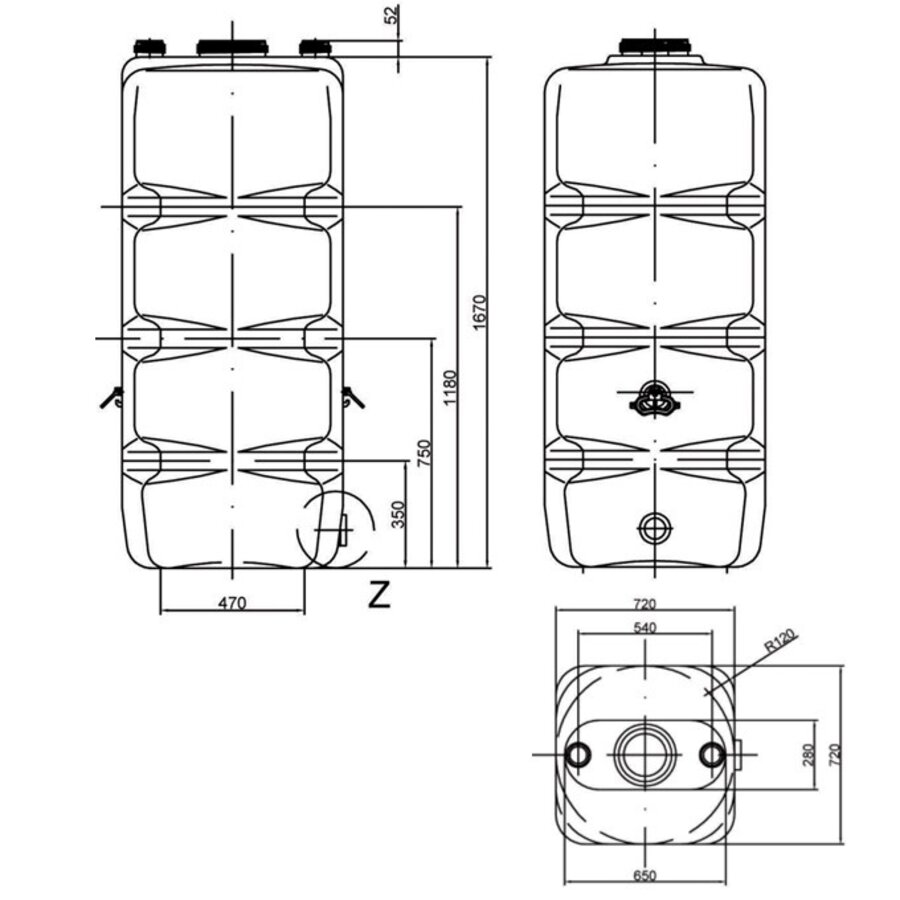 DEHOUST aquaform 750 liter blauw met opening 240 mm-2