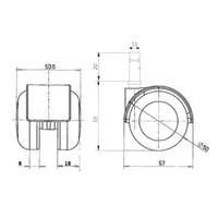 thumb-PPTP luxe wiel 50mm black line stift 11mm-2