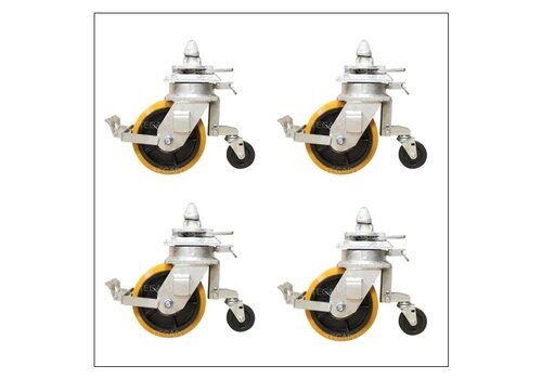 Set van 4 stuks zeecontainer wiel 13500 kg met ISO twistlock 