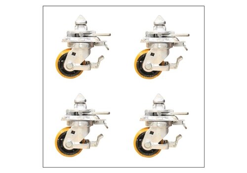 Set van 4 stuks zeecontainer wiel 5400 kg met ISO twistlock 