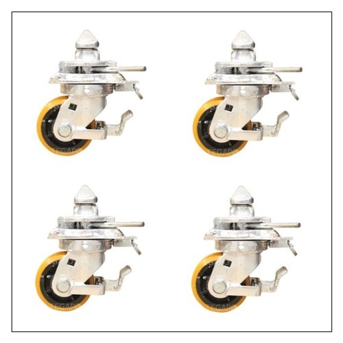 Set van 4 stuks zeecontainer wiel 5400 kg met ISO twistlock 