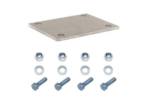Lasschetsplaat staal met M10x16 bevestigingsset 