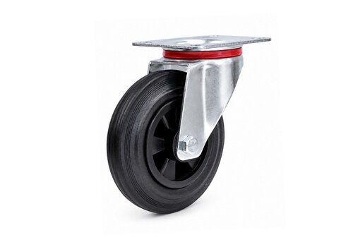 EdelRader zwenkwiel rubber 160mm 2KO plaat 