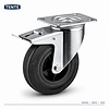TENTE Zwenkwiel rubber 160 3KO plaat met rem