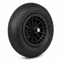 Kruiwagenwiel luchtband met as 125mm
