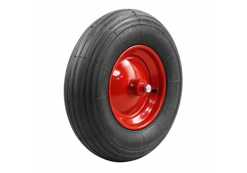 STAX kruiwagenwiel luchtband lijnprofiel met as 130mm 