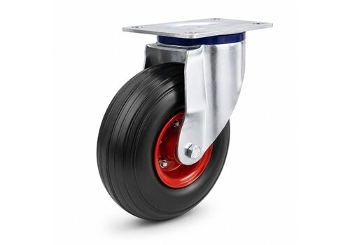 Veegmachine zwenkwiel volrubber massief 