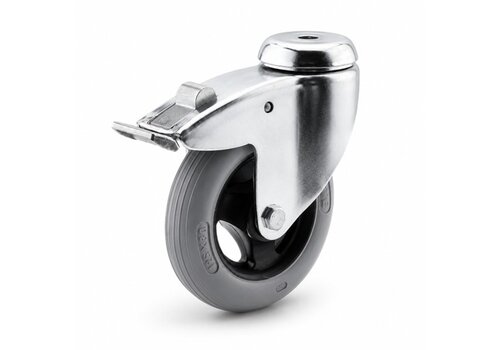 TENTE zwenkwiel unilast rubber 125 3KS boutgat met rem 