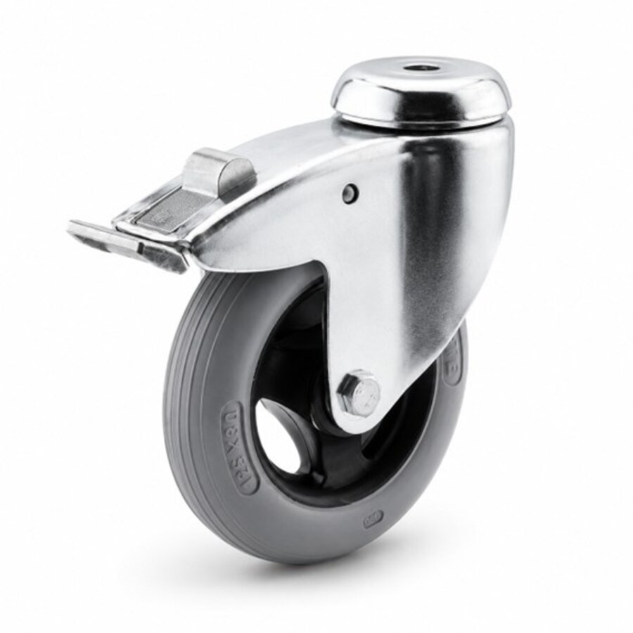 TENTE zwenkwiel unilast rubber 125 3KS boutgat met rem-1
