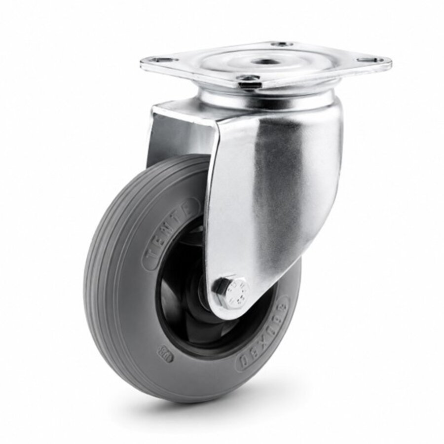 TENTE zwenkwiel unilast rubber 100 3KS plaat-1