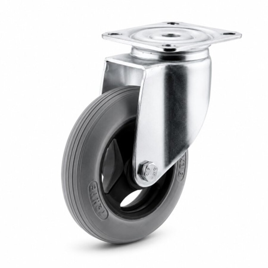 TENTE zwenkwiel unilast rubber 125 3KS plaat-1