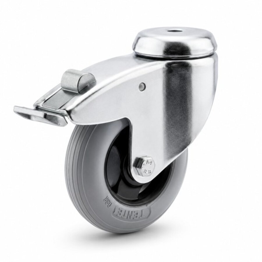 TENTE zwenkwiel unilast rubber 100 3KS boutgat met rem-1