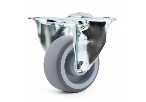 Bokwiel nylon 3NOP 80mm plaatbevestiging 