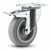 TENTE zwenkwiel elastisch rubber 100 3KO plaat met rem